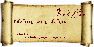 Königsberg Ágnes névjegykártya